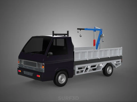 FOLDABLE MOUNTED BED CRANE HOIST LIFTING HAND WINCH TRUCK PICKUP 3D Model