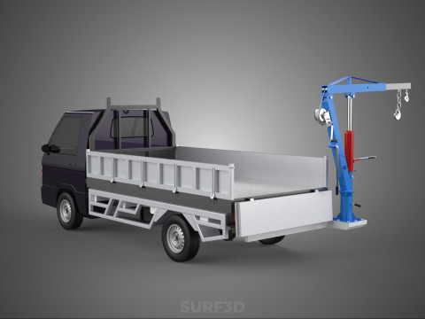 FOLDABLE MOUNTED BED CRANE HOIST LIFTING HAND WINCH TRUCK PICKUP 3Dモデル