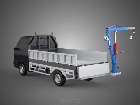 FOLDABLE MOUNTED BED CRANE HOIST LIFTING HAND WINCH TRUCK PICKUP 3D Model