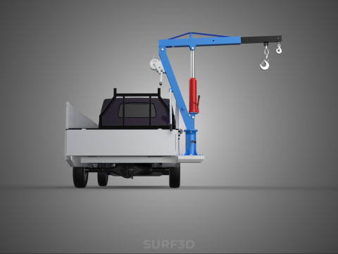 FOLDABLE MOUNTED BED CRANE HOIST LIFTING HAND WINCH TRUCK PICKUP 3Dモデル