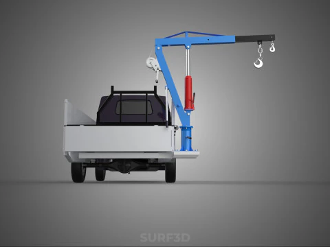 FOLDABLE MOUNTED BED CRANE HOIST LIFTING HAND WINCH TRUCK PICKUP 3D Model