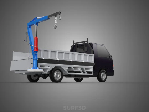 FOLDABLE MOUNTED BED CRANE HOIST LIFTING HAND WINCH TRUCK PICKUP 3D Model