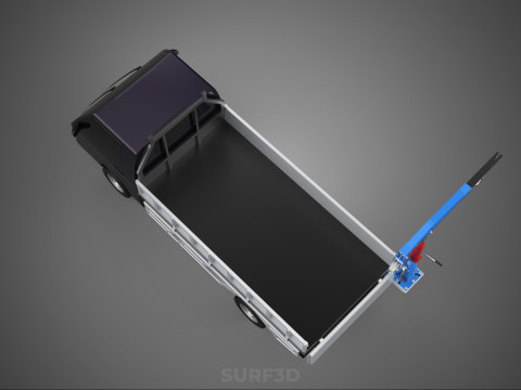 FOLDABLE MOUNTED BED CRANE HOIST LIFTING HAND WINCH TRUCK PICKUP 3Dモデル