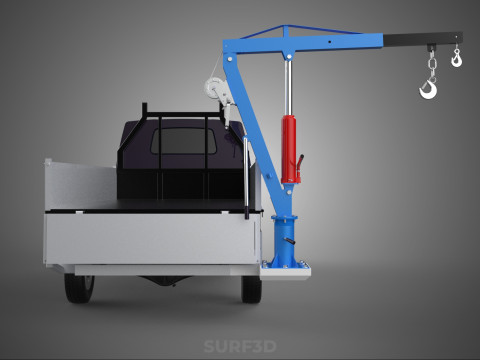 FOLDABLE MOUNTED BED CRANE HOIST LIFTING HAND WINCH TRUCK PICKUP 3Dモデル