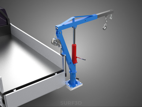 FOLDABLE MOUNTED BED CRANE HOIST LIFTING HAND WINCH TRUCK PICKUP 3Dモデル