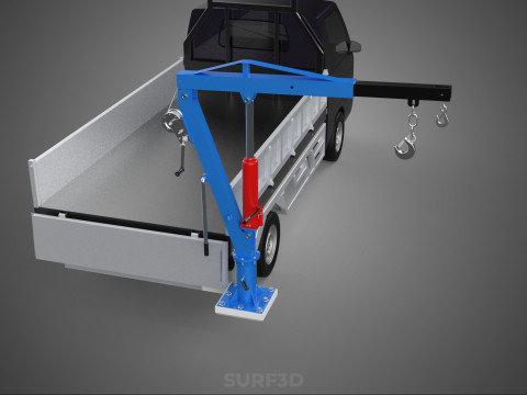FOLDABLE MOUNTED BED CRANE HOIST LIFTING HAND WINCH TRUCK PICKUP 3Dモデル