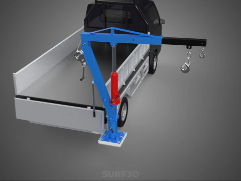 FOLDABLE MOUNTED BED CRANE HOIST LIFTING HAND WINCH TRUCK PICKUP 3D Model