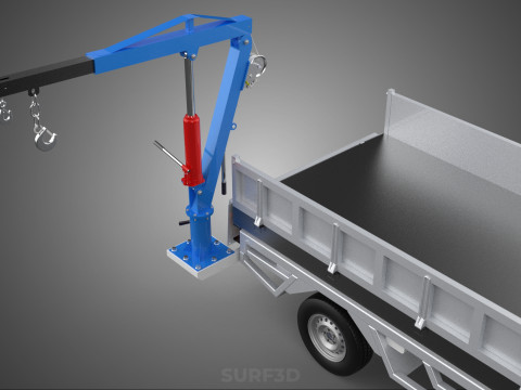 FOLDABLE MOUNTED BED CRANE HOIST LIFTING HAND WINCH TRUCK PICKUP 3Dモデル