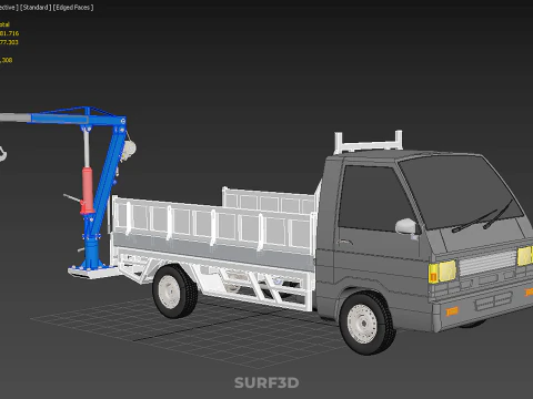 FOLDABLE MOUNTED BED CRANE HOIST LIFTING HAND WINCH TRUCK PICKUP 3D Model