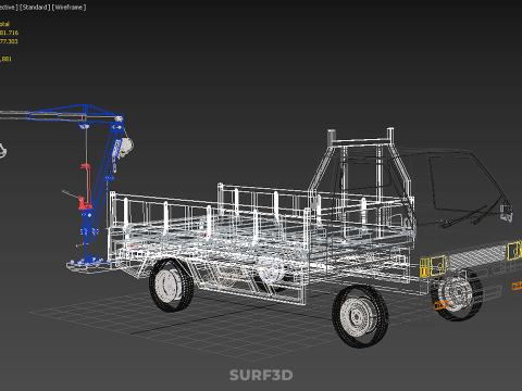 FOLDABLE MOUNTED BED CRANE HOIST LIFTING HAND WINCH TRUCK PICKUP 3Dモデル