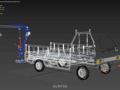 FOLDABLE MOUNTED BED CRANE HOIST LIFTING HAND WINCH TRUCK PICKUP 3D Model