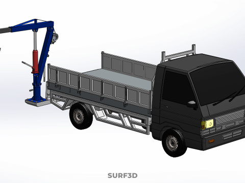 FOLDABLE MOUNTED BED CRANE HOIST LIFTING HAND WINCH TRUCK PICKUP 3Dモデル