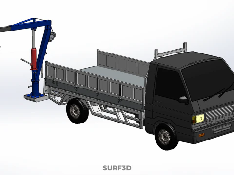 FOLDABLE MOUNTED BED CRANE HOIST LIFTING HAND WINCH TRUCK PICKUP 3D Model