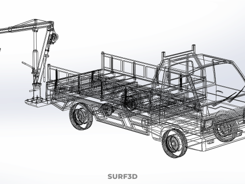 FOLDABLE MOUNTED BED CRANE HOIST LIFTING HAND WINCH TRUCK PICKUP 3Dモデル
