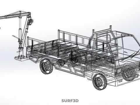 FOLDABLE MOUNTED BED CRANE HOIST LIFTING HAND WINCH TRUCK PICKUP 3D Model