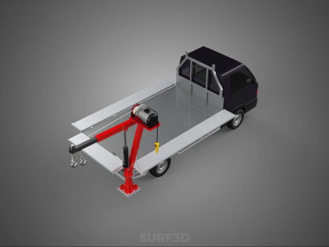 3 WAY WIDE DECK CRANE HOIST REMOTE ELECTRIC WINCH PICKUP TRUCK 3D Model
