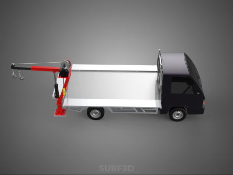 3 WAY WIDE DECK CRANE HOIST REMOTE ELECTRIC WINCH PICKUP TRUCK 3D Model