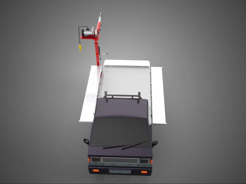 3 WAY WIDE DECK CRANE HOIST REMOTE ELECTRIC WINCH PICKUP TRUCK 3D Model