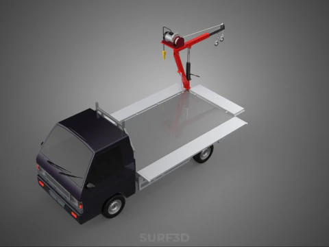 3 WAY WIDE DECK CRANE HOIST REMOTE ELECTRIC WINCH PICKUP TRUCK 3D Model