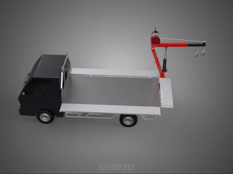 3 WAY WIDE DECK CRANE HOIST REMOTE ELECTRIC WINCH PICKUP TRUCK 3D Model