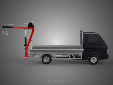 3 WAY WIDE DECK CRANE HOIST REMOTE ELECTRIC WINCH PICKUP TRUCK 3D Model