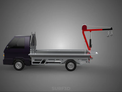 3 WAY WIDE DECK CRANE HOIST REMOTE ELECTRIC WINCH PICKUP TRUCK 3D Model