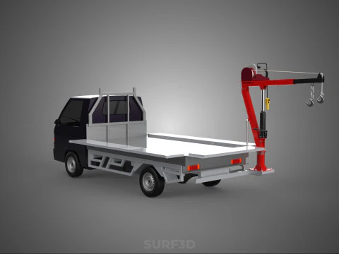 3 WAY WIDE DECK CRANE HOIST REMOTE ELECTRIC WINCH PICKUP TRUCK 3D Model