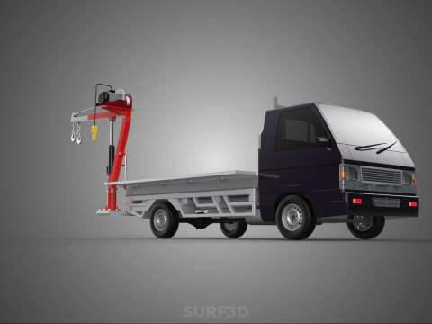 3 WAY WIDE DECK CRANE HOIST REMOTE ELECTRIC WINCH PICKUP TRUCK 3D Model