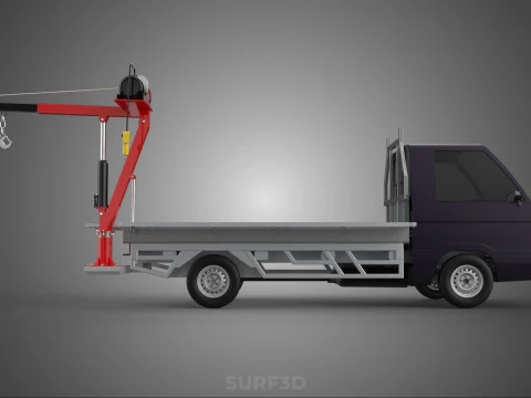 3 WAY WIDE DECK CRANE HOIST REMOTE ELECTRIC WINCH PICKUP TRUCK 3D Model