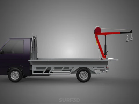 3 WAY WIDE DECK CRANE HOIST REMOTE ELECTRIC WINCH PICKUP TRUCK 3D Model