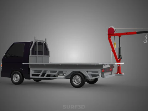 3 WAY WIDE DECK CRANE HOIST REMOTE ELECTRIC WINCH PICKUP TRUCK 3D Model