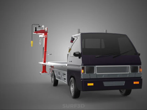 3 WAY WIDE DECK CRANE HOIST REMOTE ELECTRIC WINCH PICKUP TRUCK 3D Model