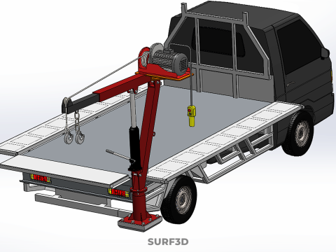 3 WAY WIDE DECK CRANE HOIST REMOTE ELECTRIC WINCH PICKUP TRUCK Model 3D