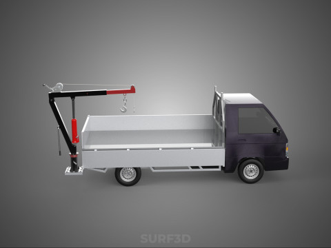 BED DROP SIDE GATE DOOR JIB CRANE LIFT HOIST WINCH PICKUP TRUCK 3D Model