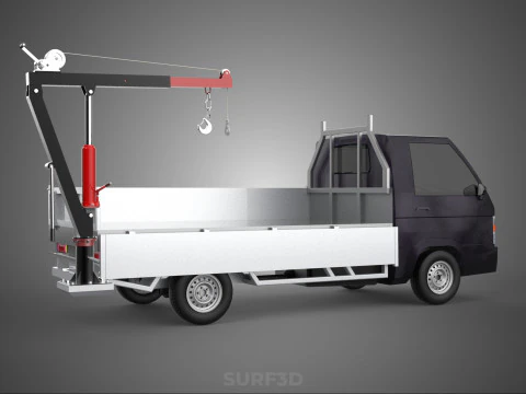 BED DROP SIDE GATE DOOR JIB CRANE LIFT HOIST WINCH PICKUP TRUCK 3D Model