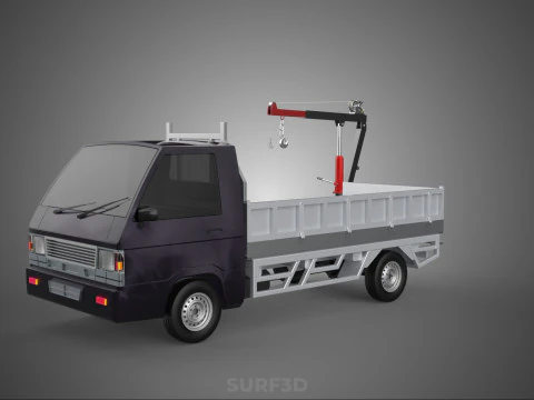 BED DROP SIDE GATE DOOR JIB CRANE LIFT HOIST WINCH PICKUP TRUCK 3D Model