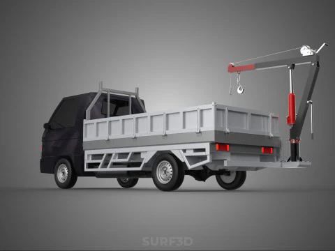 BED DROP SIDE GATE DOOR JIB CRANE LIFT HOIST WINCH PICKUP TRUCK 3D Model