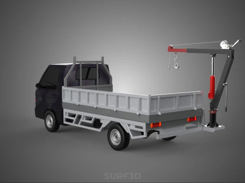 BED DROP SIDE GATE DOOR JIB CRANE LIFT HOIST WINCH PICKUP TRUCK 3D Model