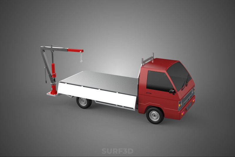 ATTACHMENT HYDRAULIC LIFT JIB CRANE WINCH WIDE DECK PICKUP TRUCK Model 3D .c4d .max .obj .3ds .fbx .stl .blend
