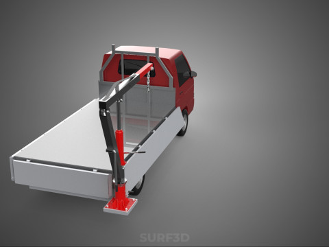 ATTACHMENT HYDRAULIC LIFT JIB CRANE WINCH WIDE DECK PICKUP TRUCK Model 3D