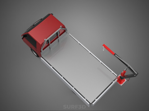 ATTACHMENT HYDRAULIC LIFT JIB CRANE WINCH WIDE DECK PICKUP TRUCK Model 3D