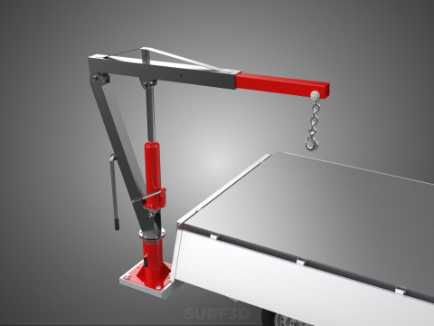 ATTACHMENT HYDRAULIC LIFT JIB CRANE WINCH WIDE DECK PICKUP TRUCK Model 3D