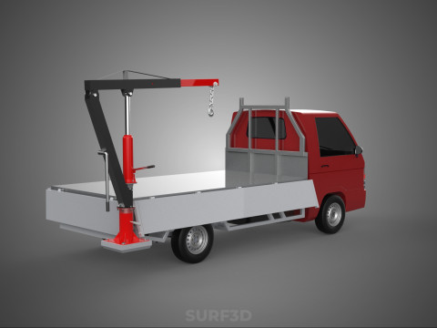 ATTACHMENT HYDRAULIC LIFT JIB CRANE WINCH WIDE DECK PICKUP TRUCK Model 3D