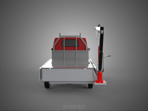 ATTACHMENT HYDRAULIC LIFT JIB CRANE WINCH WIDE DECK PICKUP TRUCK Model 3D