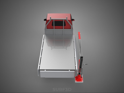 ATTACHMENT HYDRAULIC LIFT JIB CRANE WINCH WIDE DECK PICKUP TRUCK Model 3D