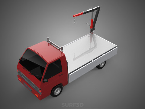 ATTACHMENT HYDRAULIC LIFT JIB CRANE WINCH WIDE DECK PICKUP TRUCK Model 3D