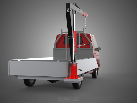 ATTACHMENT HYDRAULIC LIFT JIB CRANE WINCH WIDE DECK PICKUP TRUCK Model 3D