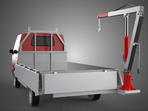 ATTACHMENT HYDRAULIC LIFT JIB CRANE WINCH WIDE DECK PICKUP TRUCK Model 3D