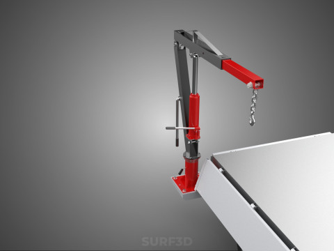 ATTACHMENT HYDRAULIC LIFT JIB CRANE WINCH WIDE DECK PICKUP TRUCK Model 3D