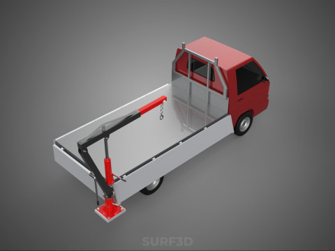 ATTACHMENT HYDRAULIC LIFT JIB CRANE WINCH WIDE DECK PICKUP TRUCK Model 3D